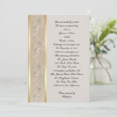 Einladung Hochzeit elegante Prägung Look Leinwand, (Stehend Vorderseite)