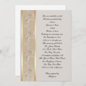 Einladung Hochzeit elegante Prägung Look Leinwand, (Vorne/Hinten)