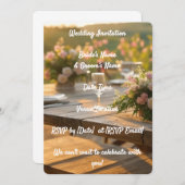 Einladung Hochzeit Elegante Rustikale Blumengrün (Vorne/Hinten)