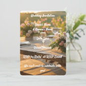 Einladung Hochzeit Elegante Rustikale Blumengrün (Stehend Vorderseite)