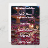 Einladung Hochzeit Elegante Rustikale Romantik (Vorne/Hinten)