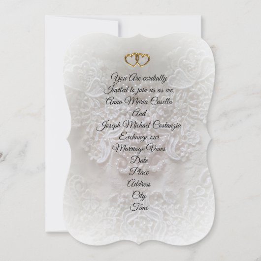 Einladung Hochzeit Elegante weiche Fokusspitze (Vorderseite)