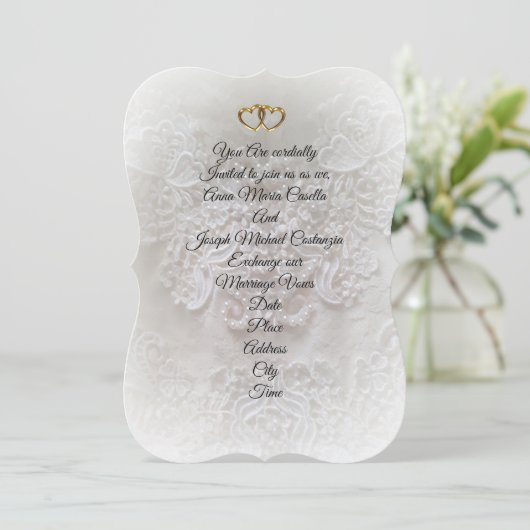 Einladung Hochzeit Elegante weiche Fokusspitze (Stehend Vorderseite)