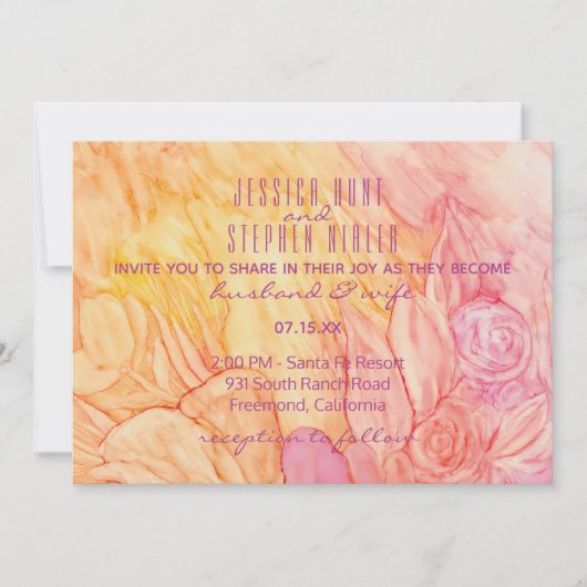 Einladung Hochzeit Frische Blume (Vorderseite)