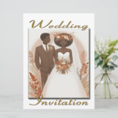 Einladung Hochzeit glückliches ethnisches Paar (Stehend Vorderseite)