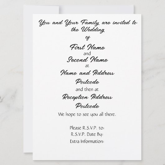 Einladung Hochzeit glückliches ethnisches Paar (Rückseite)