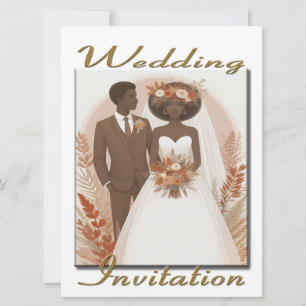 Einladung Hochzeit glückliches ethnisches Paar