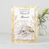 Einladung Hochzeit - Gold (Stehend Vorderseite)