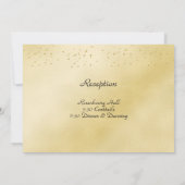 Einladung Hochzeit Gold Confetti Gold Herzen (Rückseite)