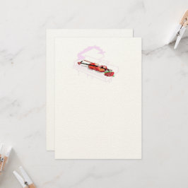 Einladung Hochzeit : KlavierVioline mit Rose