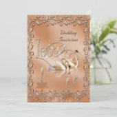 Einladung Hochzeit Liebe Swans Floral (Stehend Vorderseite)