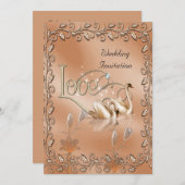 Einladung Hochzeit Liebe Swans Floral (Vorne/Hinten)