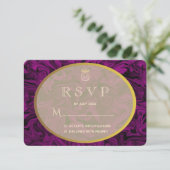 Einladung Hochzeit UAWG Luxus Lila und Gold (Stehend Vorderseite)