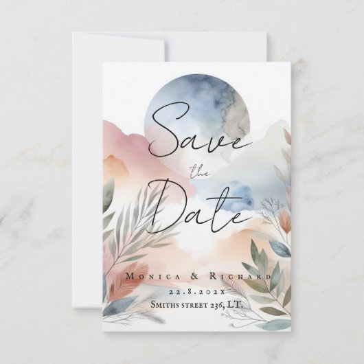 Einladung Hochzeitsaquarel (Vorderseite)