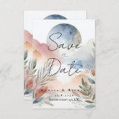 Einladung Hochzeitsaquarel (Vorne/Hinten)