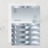 Einladung Hochzeitsfeier 25. Silberblau (Rückseite)