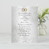 Einladung Hochzeitsfeier mit elegantem Weiß (Stehend Vorderseite)