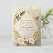 Einladung Hochzeitsfeiern Editable Luxusdesigns (Stehend Vorderseite)