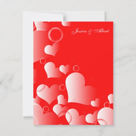 Einladung Hochzeitsherzen (Rückseite)