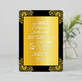 Einladung Hochzeitskarte Luxus Gold Foil Design (Stehend vorne)