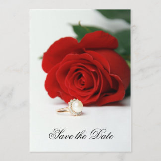 Einladung Hochzeitskarte, Rote Rose, Save the Date