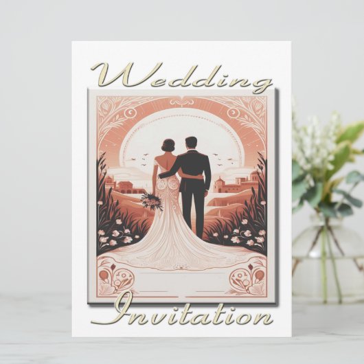 Einladung Hochzeitskuppel mit Blick auf die Landsc (Stehend Vorderseite)