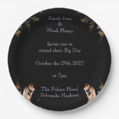 Einladung Hochzeitslayout kann personalisiert werd Pappteller (Vorderseite)