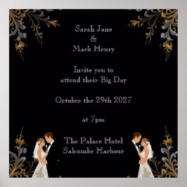 Einladung Hochzeitslayout kann personalisiert werd Poster