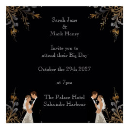 Einladung Hochzeitslayout kann personalisiert werd Poster