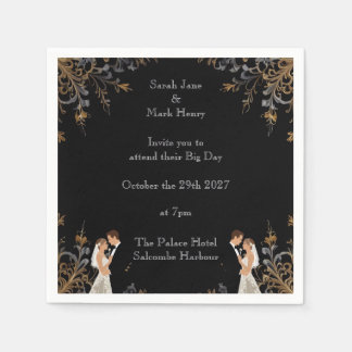 Einladung Hochzeitslayout kann personalisiert werd Serviette