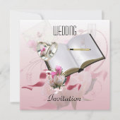 Einladung Hochzeitsrosa Blumenzitzer (Vorderseite)