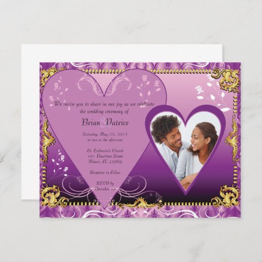 Einladung Hochzeitsvorlage einfügen Foto, ich habe (Vorne/Hinten)