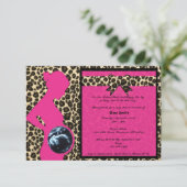 Einladung - Hot Pink Leopard Babydusche Sonogramm (Stehend Vorderseite)