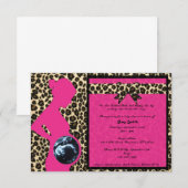 Einladung - Hot Pink Leopard Babydusche Sonogramm (Vorne/Hinten)
