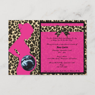 Einladung - Hot Pink Leopard Babydusche Sonogramm