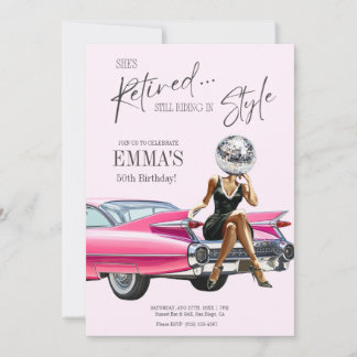 Einladung im Custom-Design zum Ruhestand - Rosa Ca