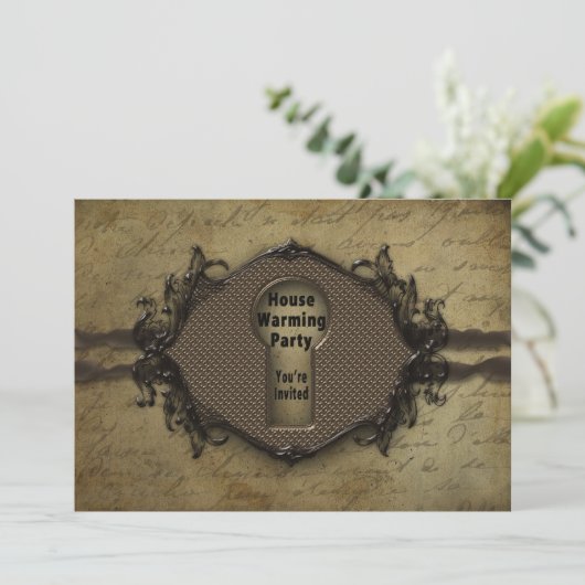 EINLADUNG IM offenen Haus - KEYHOLE/KEY-EINGANG (Stehend Vorderseite)