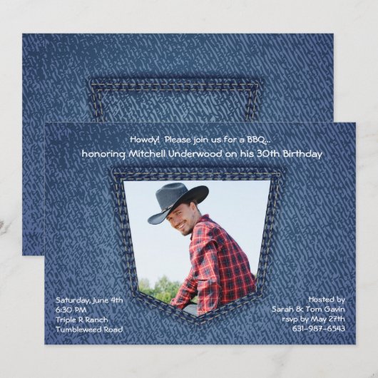 Einladung im Pocket Foto (Vorne/Hinten)