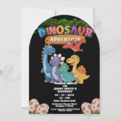 Einladung im Thema Jurassic-Dinosaurier (Vorderseite)