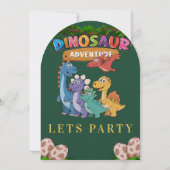 Einladung im Thema Jurassic-Dinosaurier (Rückseite)