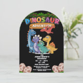 Einladung im Thema Jurassic-Dinosaurier (Stehend Vorderseite)