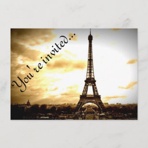 Einladung im Vintage-Look: Wolken über Paris