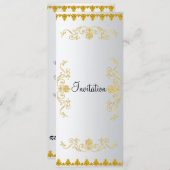 Einladung in eleganter weißer Goldfarbe (Vorne/Hinten)