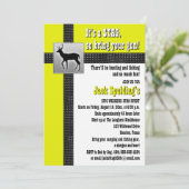 Einladung in Gelb, Schwarz und Weiß (Stehend Vorderseite)