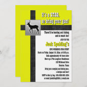 Einladung in Gelb, Schwarz und Weiß (Vorne/Hinten)