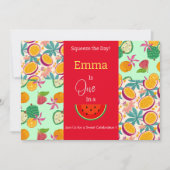 Einladung in Melon zum ersten Geburtstag (Vorderseite)