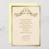 Einladung in Monogramm mit Goldvorschau (Vorne/Hinten)