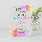 Einladung in Rosa oder Blau (Stehend Vorderseite)