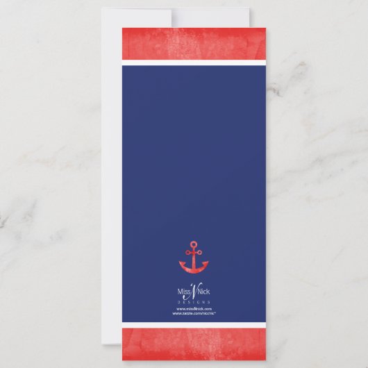 Einladung in Rot und Blauer Anker (Rückseite)