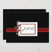 Einladung in Rot und Schwarz (Vorne/Hinten)